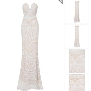 White ivory sequin mermaid dress